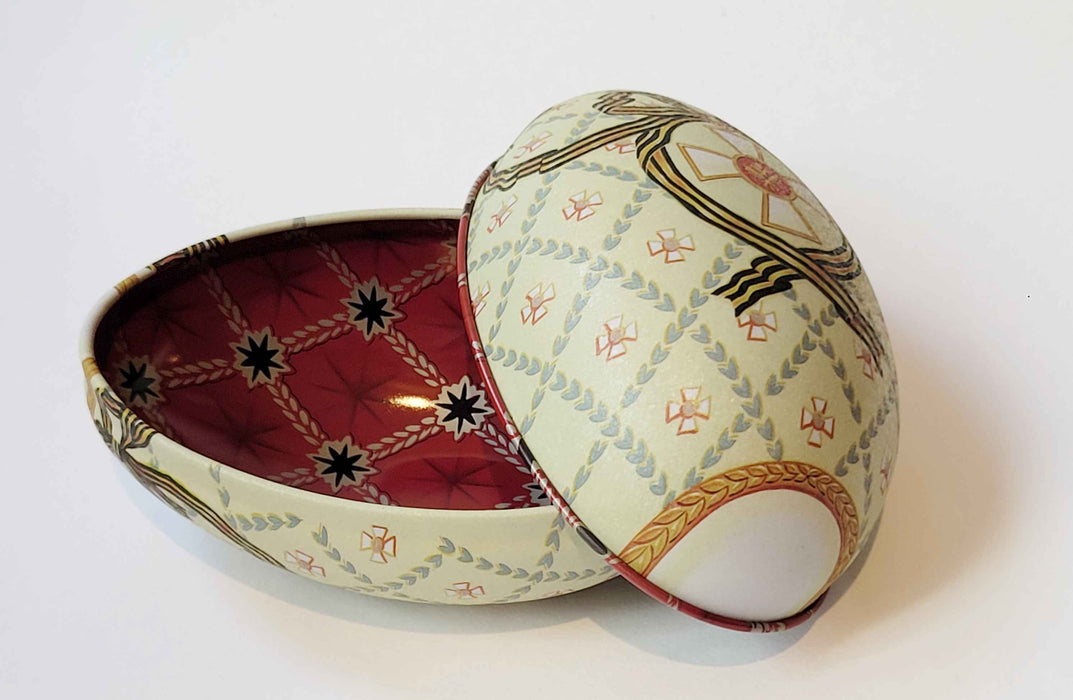Fabergé Ei Heritage Blikje -  Crème  - Metaal - 11 cm x 6,9 cm x 7,1 cm
