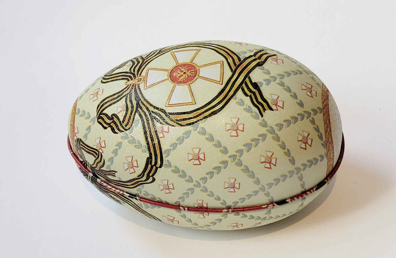 Fabergé Ei Heritage Blikje -  Crème  - Metaal - 11 cm x 6,9 cm x 7,1 cm