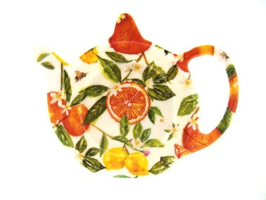 Geharo Theetip - Orange/Lemons - Melamine - 13 cm x 13 cm