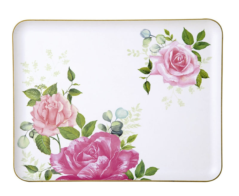 IHR Beverly White Dienblad - Wilgenhout - 36 cm x 28 cm x 1,5 cm