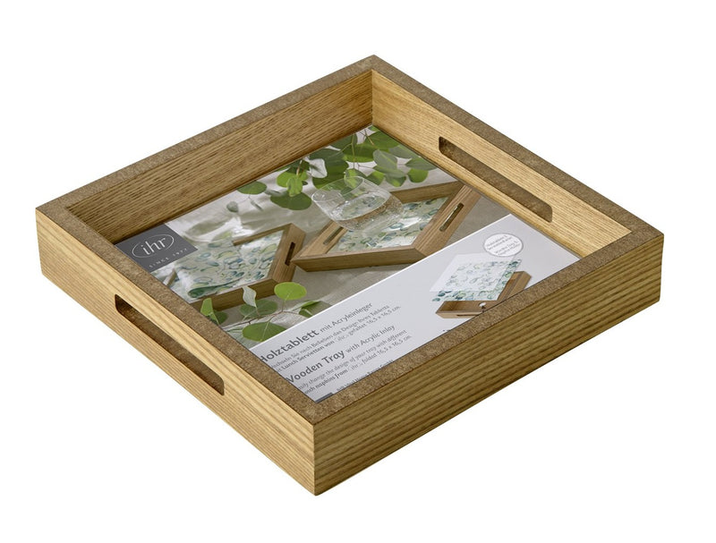 IHR Dienblad - Hout - 19 cm x 19 cm x 3,5 cm