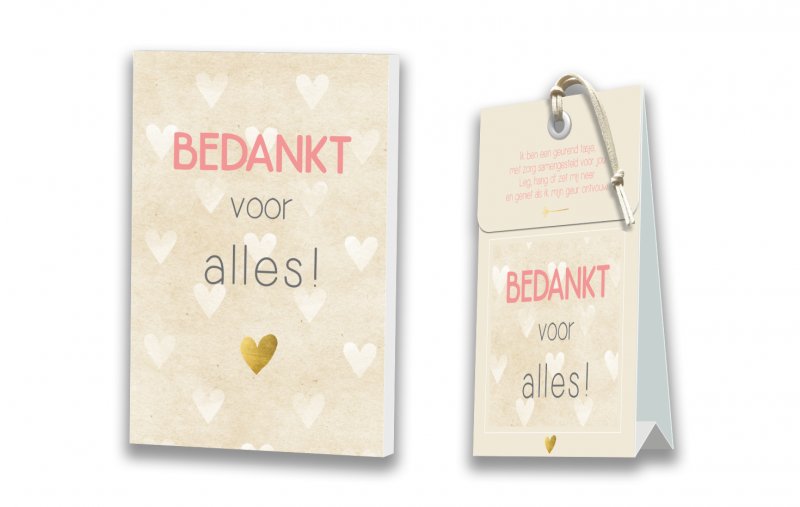 Kaart met Geurtasje - Bedankt voor alles!