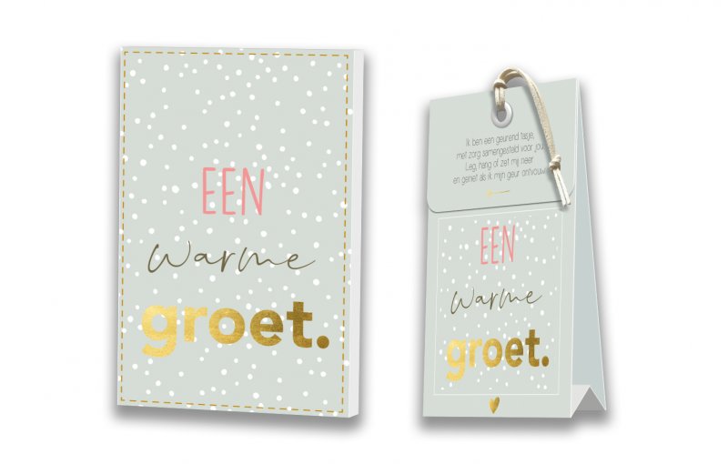 Kaart met Geurtasje - Een warme groet