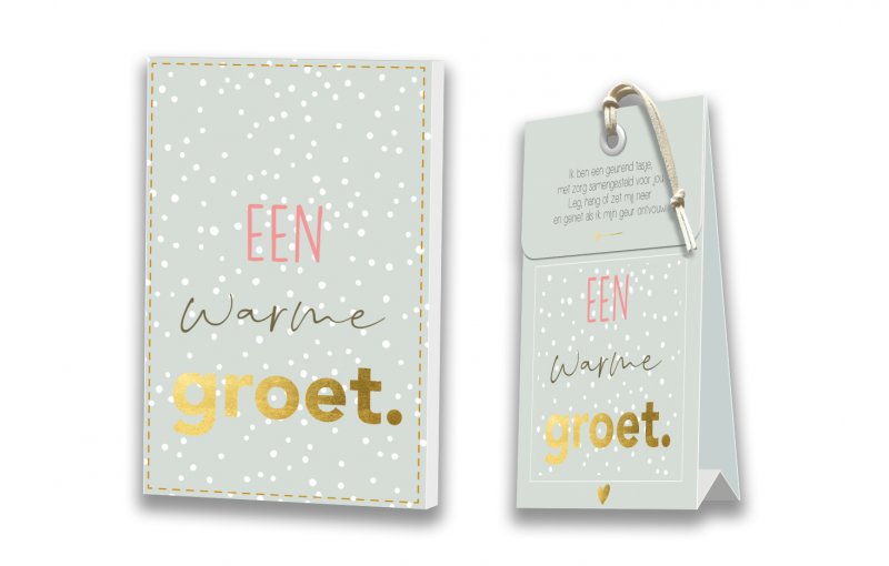 Kaart met Geurtasje - Een warme groet