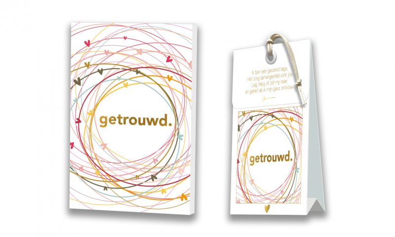 Kaart met Geurtasje - Getrouwd