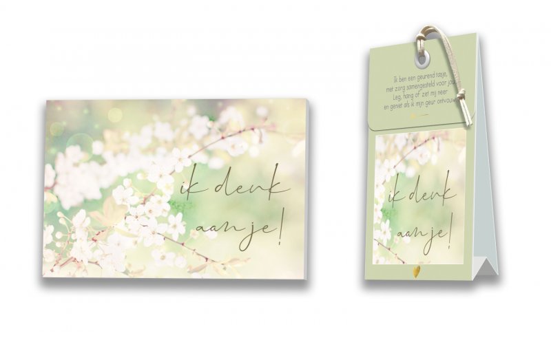 Kaart met Geurtasje - Ik denk aan je!