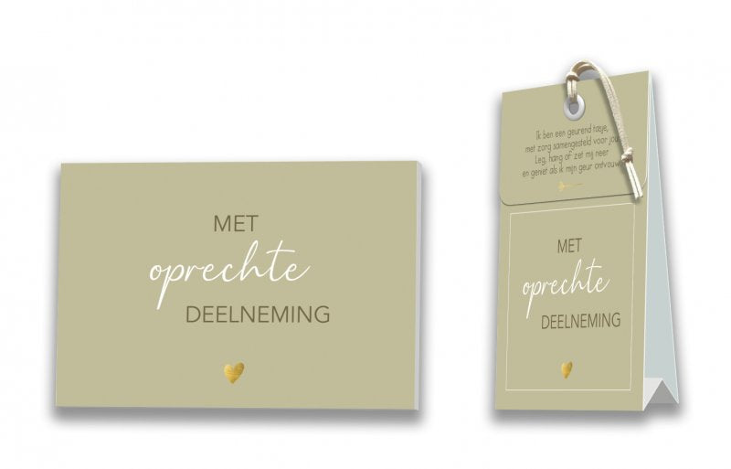 Kaart met Geurtasje - Met oprechte deelneming