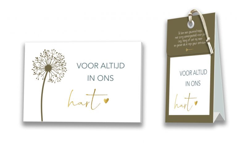 Kaart met Geurtasje - Voor altijd in ons hart