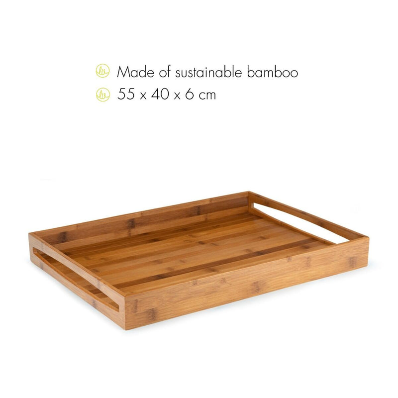 Leopold Vienna Dienblad - Donker Bamboe - 55 cm x40 cm x 6 cm