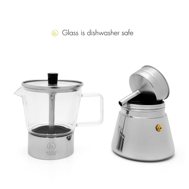 Leopold Vienna Espressomaker Otto - RVS - 4 kopjes