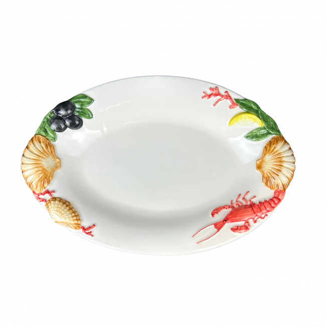 Piccobella Schaal Frutti di Mare - Wit - Keramiek - 32 cm x 22 cm