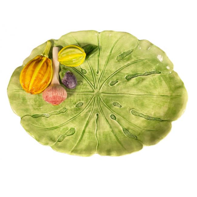 Piccobella Schaal Groente - Groen - Keramiek - 48 cm x 32 cm