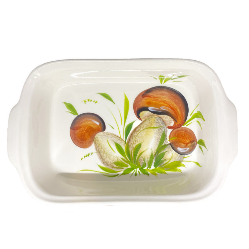 Piccobella Ovenschaal - Paddenstoel - Bruin/Wit - Keramiek - 30 cm x 19 cm