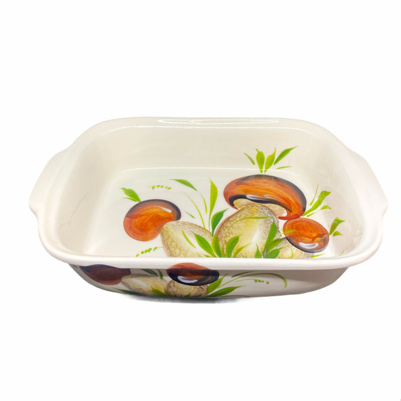 Piccobella Ovenschaal - Paddenstoel - Bruin/Wit - Keramiek - 30 cm x 19 cm