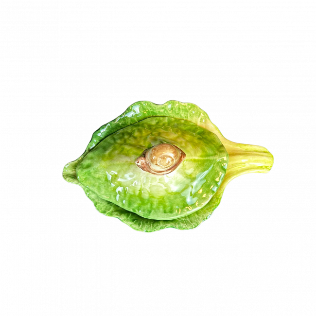 Piccobella Schaal met Deksel - Slakje - Keramiek - 19 cm x 3 cm
