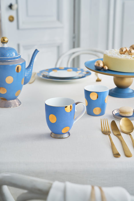 Pip Studio Dot Delight Light Blue-Gold Beker - Porselein - 380 ml