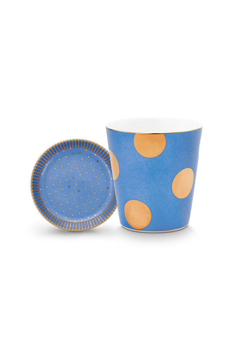Pip Studio Dot Delight Light Blue Beker met Theetip - Porselein - 290 ml