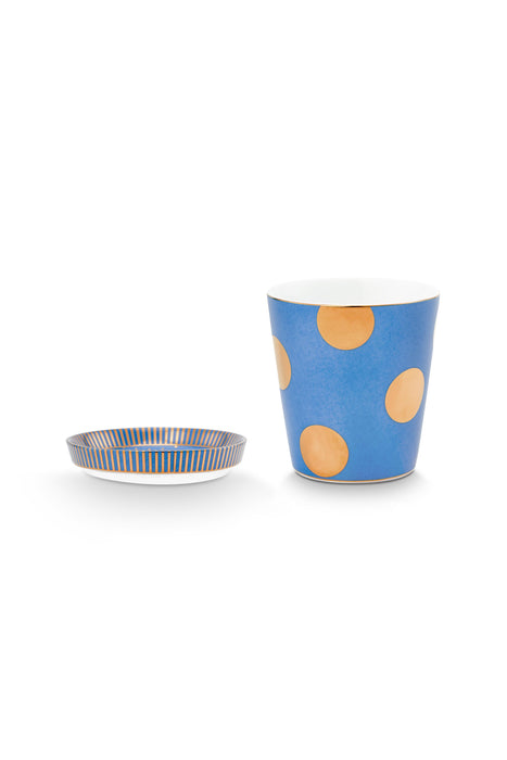 Pip Studio Dot Delight Light Blue Beker met Theetip - Porselein - 290 ml