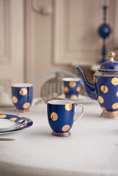 Pip Studio Dot Delight Navy-Gold Beker - Porselein - 380 ml