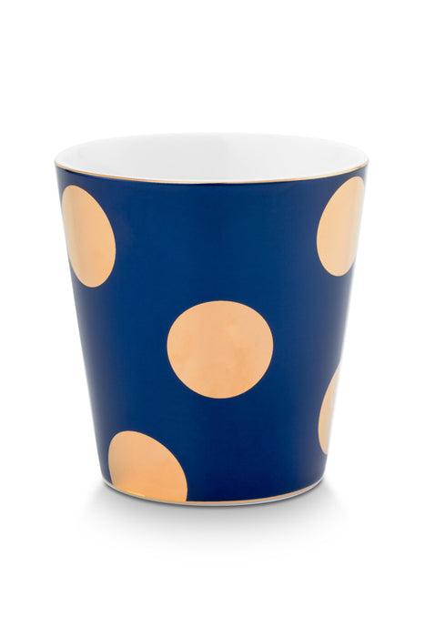 Pip Studio Dot Delight Navy-Gold Beker met Theetip - Porselein - 290 ml