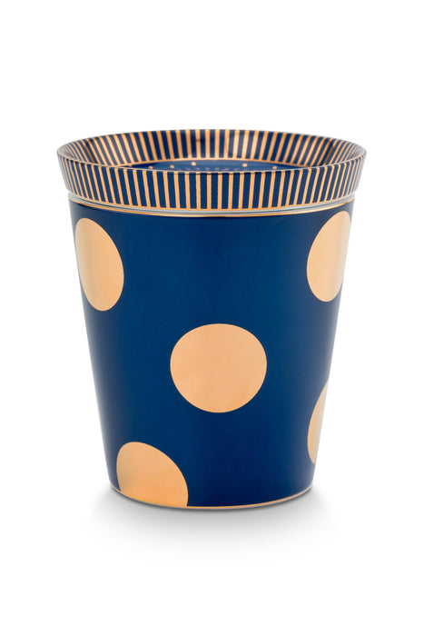 Pip Studio Dot Delight Navy-Gold Beker met Theetip - Porselein - 290 ml