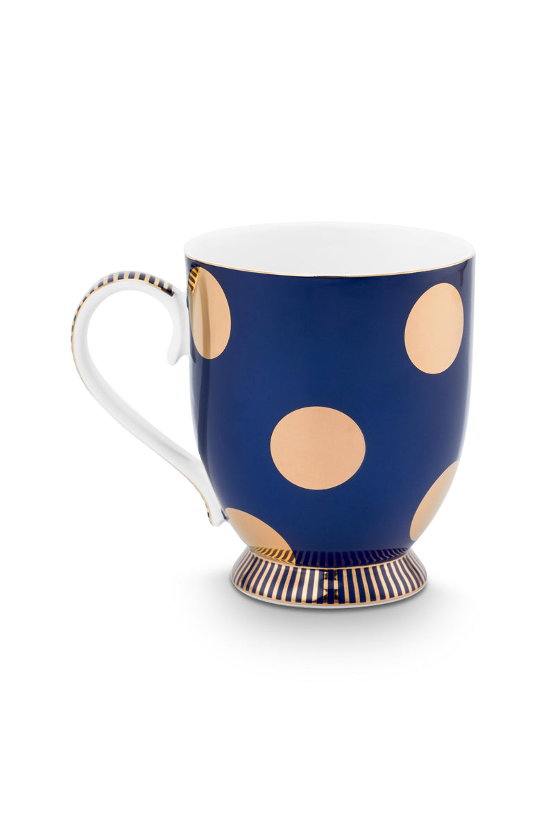 Pip Studio Dot Delight Navy-Gold Beker - Porselein - 380 ml