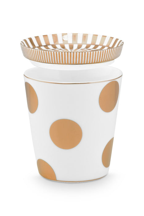 Pip Studio Dot Delight White-Gold Beker met Theetip - Porselein - 290 ml