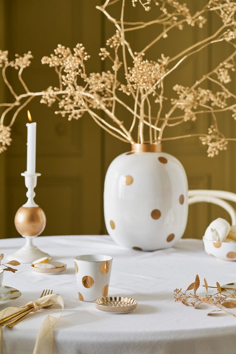 Pip Studio Dot Delight White-Gold Beker met Theetip - Porselein - 290 ml