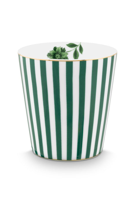 Pip Studio Royal Stripes Beker met Green Theetip - Porselein - 230 ml