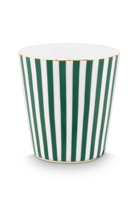 Pip Studio Royal Stripes Beker met Green Theetip - Porselein - 230 ml