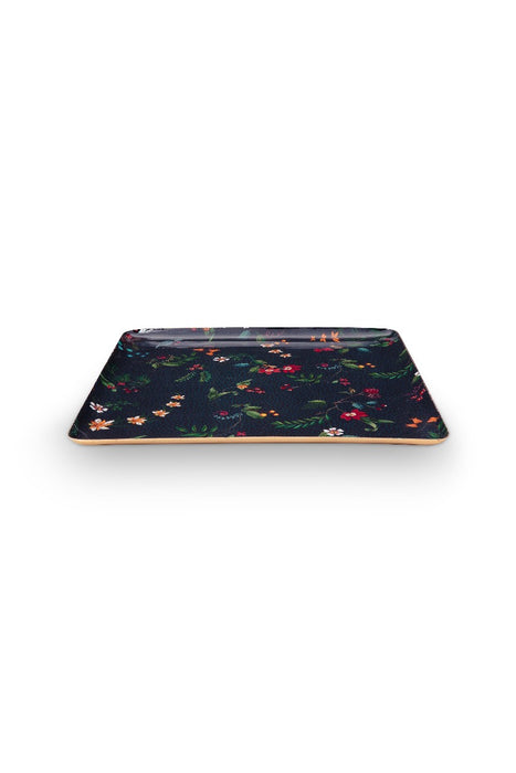 Pip Studio Berry Blues Dark Blue Dienblad - Metaal - 30,5 cm x 30,5 cm