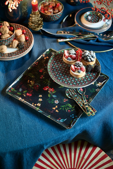 Pip Studio Berry Blues Dark Blue Dienblad - Metaal - 30,5 cm x 30,5 cm