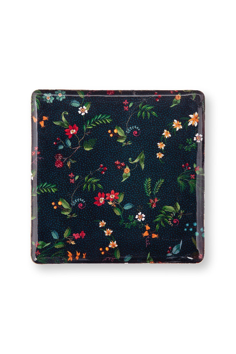 Pip Studio Berry Blues Dark Blue Dienblad - Metaal - 30,5 cm x 30,5 cm