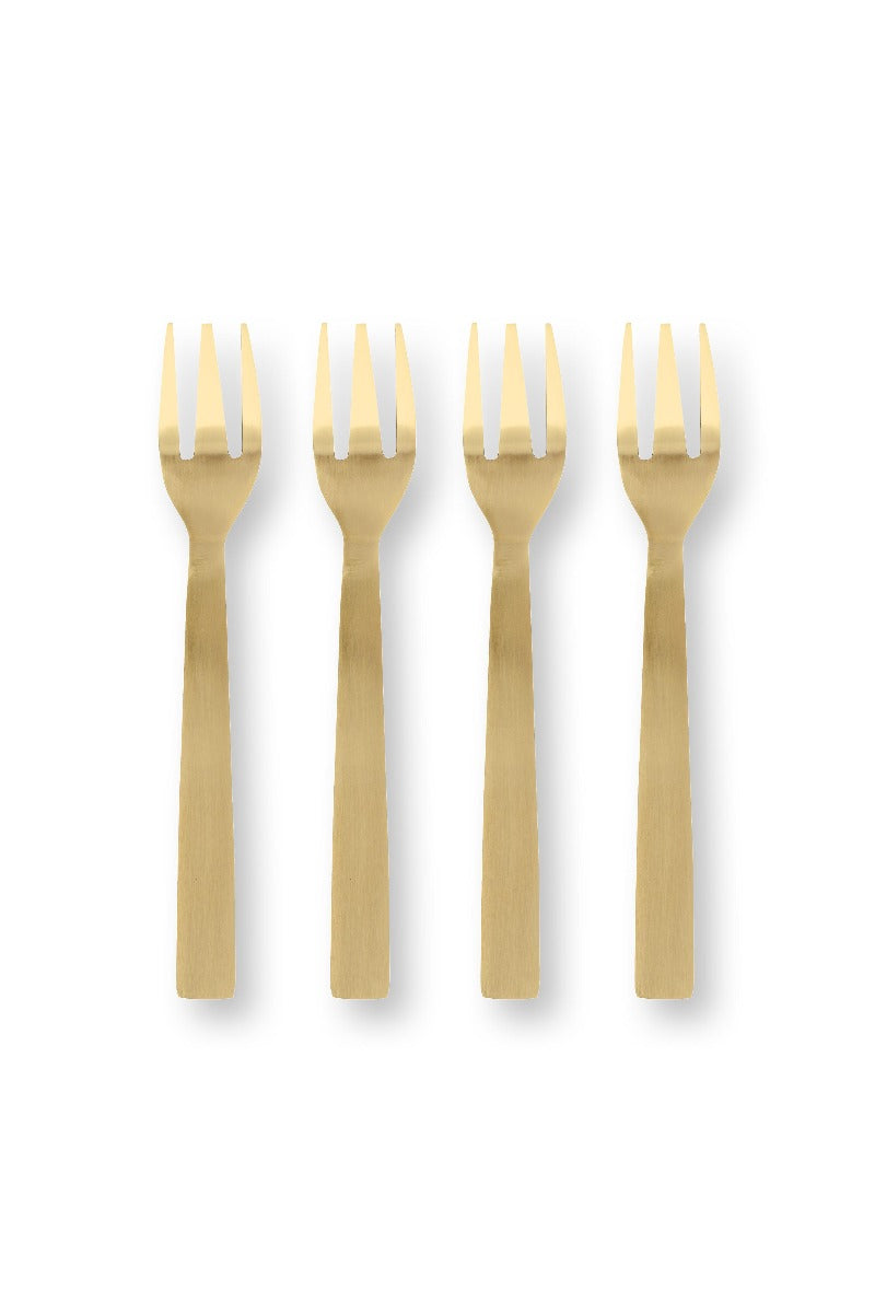 Pip Studio Berry Blues Gebaksvorkjes - Set van 4 stuks - Emaille - 14,5 cm