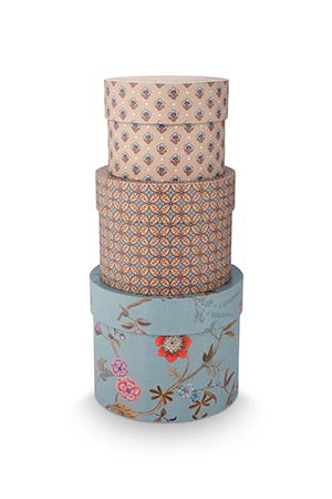 Pip Studio Blooming Tales Blue-Khaki Dozenset 3 Stuks