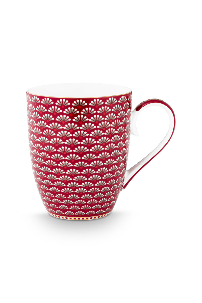 Pip Studio Blooming Tales Dark Red Beker - Porselein - 365 ml