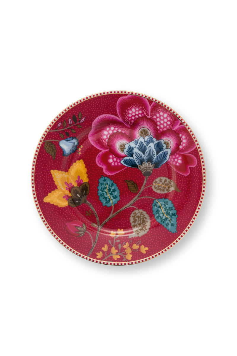 Pip Studio Blooming Tales Fantasy Dark Red Etagère - Porselein/Metaal - 3 Laags