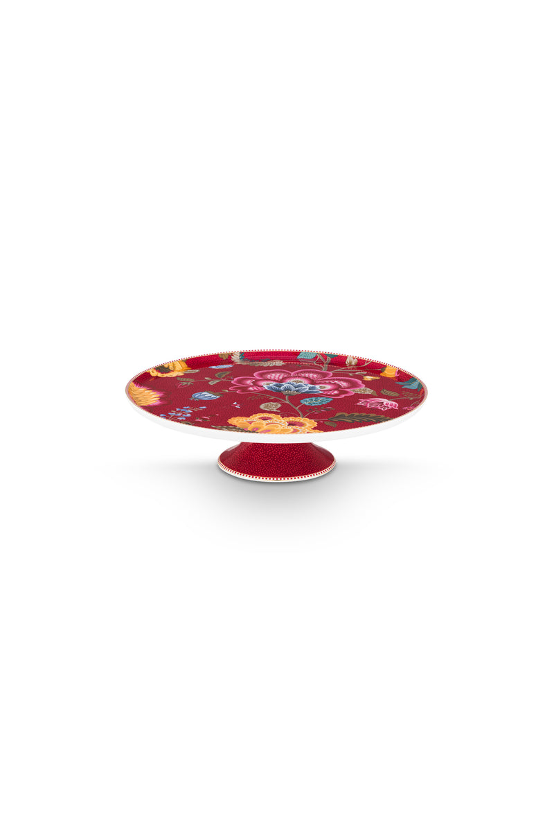 Pip Studio Blooming Tales Fantasy Dark Red Taartplateau - Porselein - Ø 30,5 cm