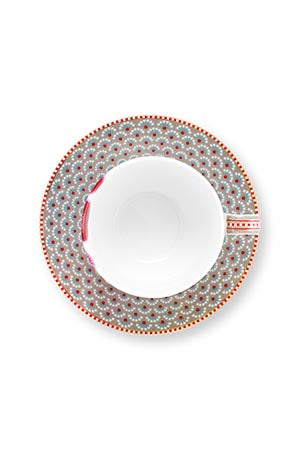 Pip Studio Blooming Tales Fantasy Khaki Kop en Schotel - Porselein - 300 ml