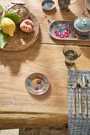 Pip Studio Blooming Tales Fantasy Khaki Petit Four Bordje - Porselein - Ø 12 cm