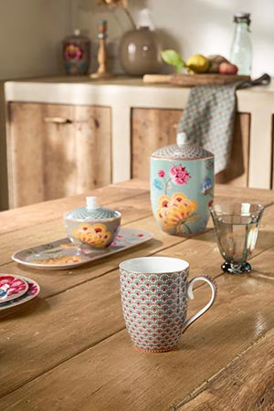 Pip Studio Blooming Tales Khaki Beker - Porselein - 365 ml