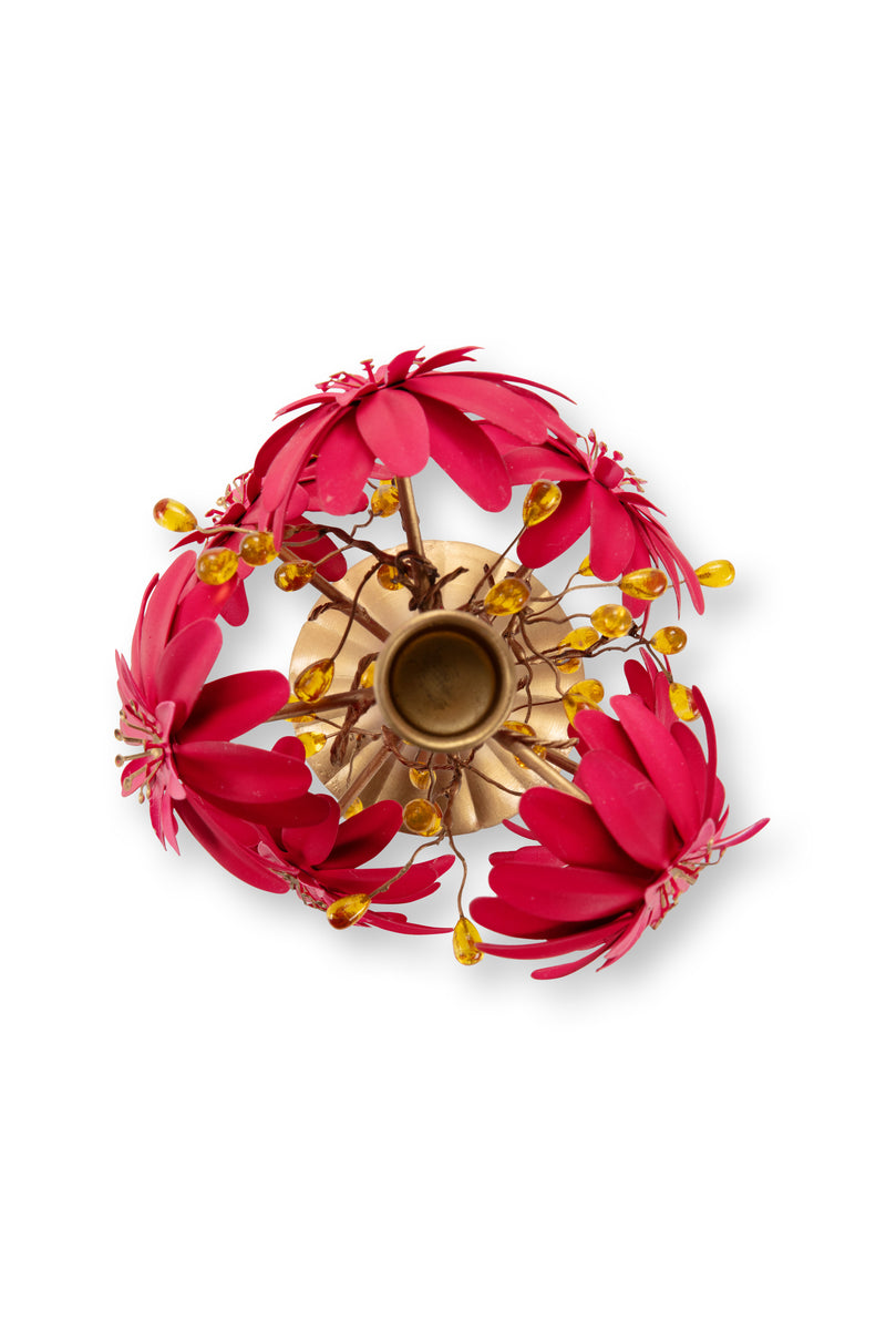 Pip Studio Blooming Tales Metal Red Kandelaar - Metaal - 29 cm x 26 cm