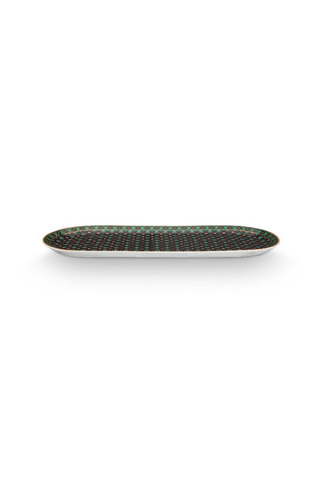 Pip Studio Clover Green Cakeschaal - Porselein - 33,3 cm x 15,5 cm