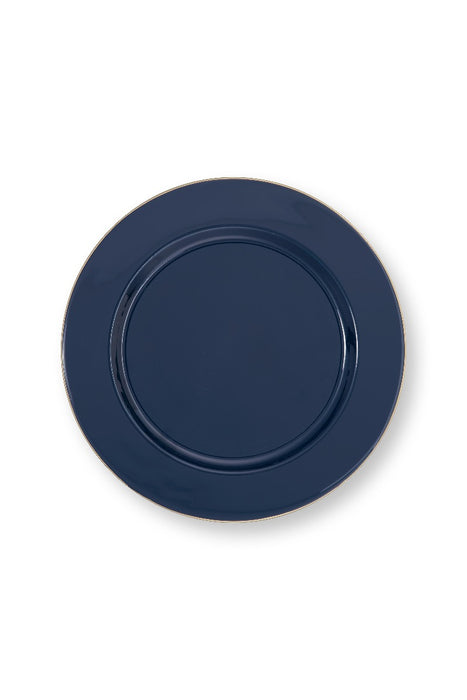 Pip Studio Metal Dark Blue Onderbord - Metaal - Ø 32 cm