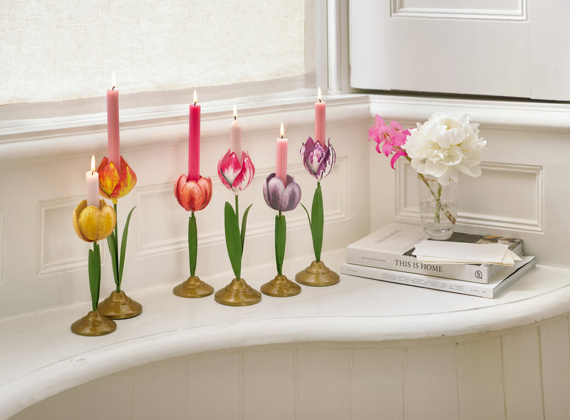 Pip Studio Tulip Yellow Kandelaars - Metaal - Set van 2