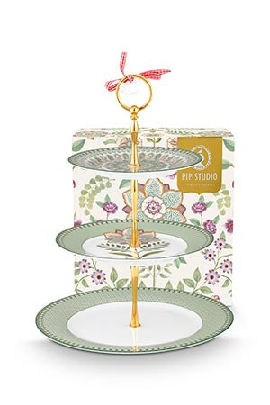 Pip Studio Lily&Lotus Light Green Etagère 3 Laags - Porselein