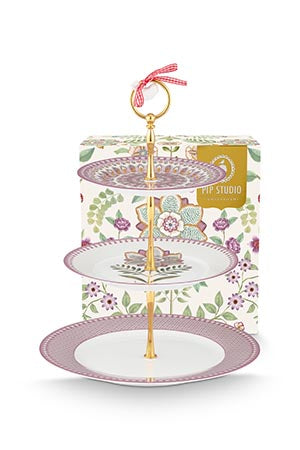 Pip Studio Lily&Lotus Lilac Etagère 3 Laags - Porselein