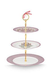 Pip Studio Lily&Lotus Lilac Etagère 3 Laags - Porselein 
