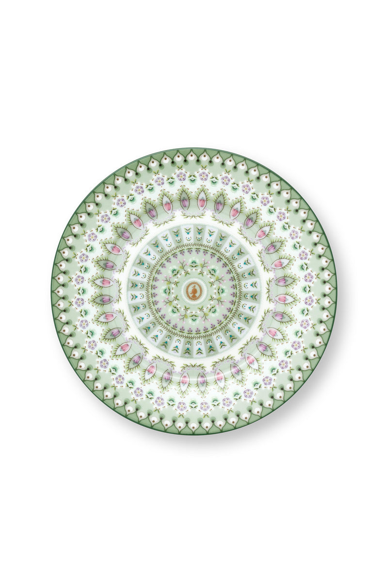 Pip Studio Lily & Lotus Moon Delight Light Green Gebaksbordje - Porselein - Ø 17 cm