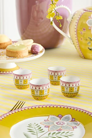 Pip Studio Lily & Lotus Moon Delight Yellow Eierdopje - Porselein - Ø 4,7 cm